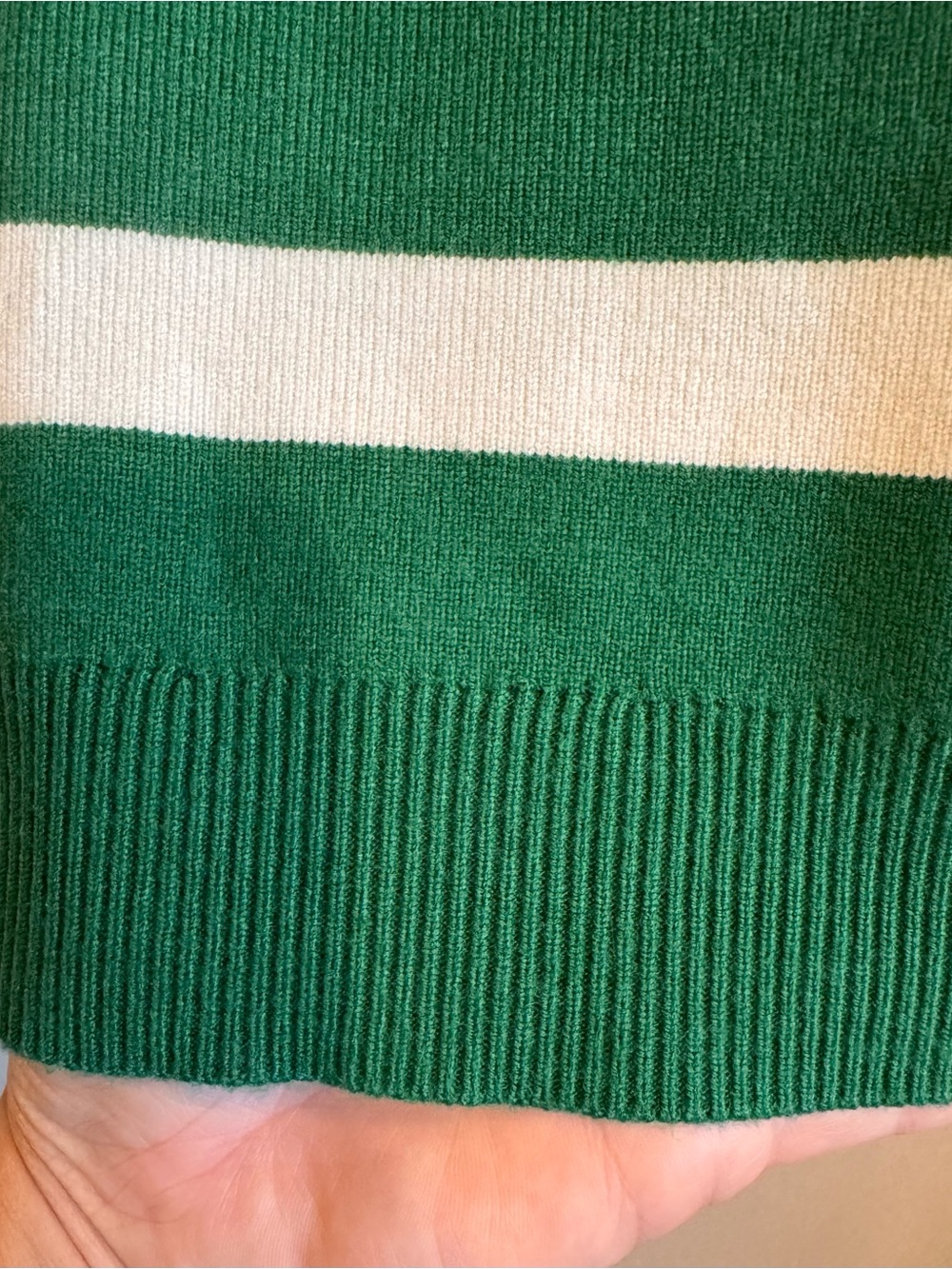 Anthropologie Maeve Green & White Striped Sleeveless Collared Polo Sweater Vest - Picture 9 of 9